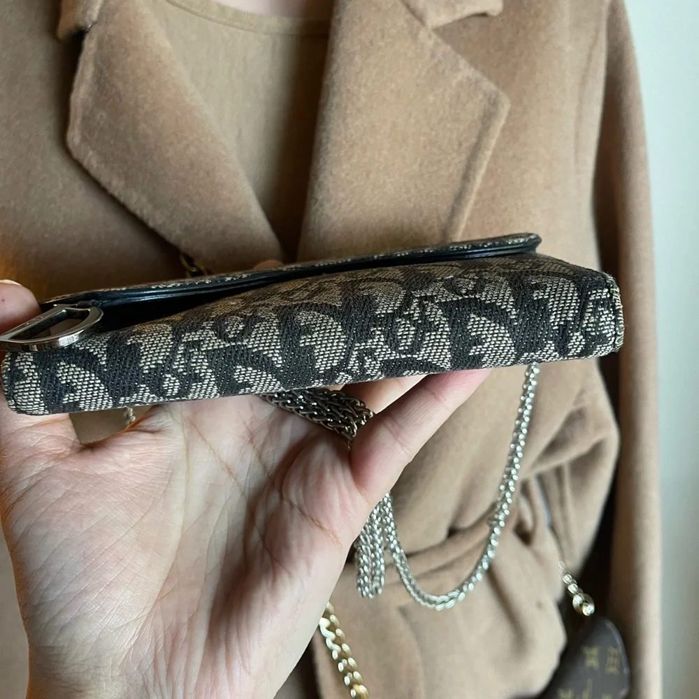 Authentic Christian Dior D ring oblique jacquard wallet wallet CM1022 (F1037)